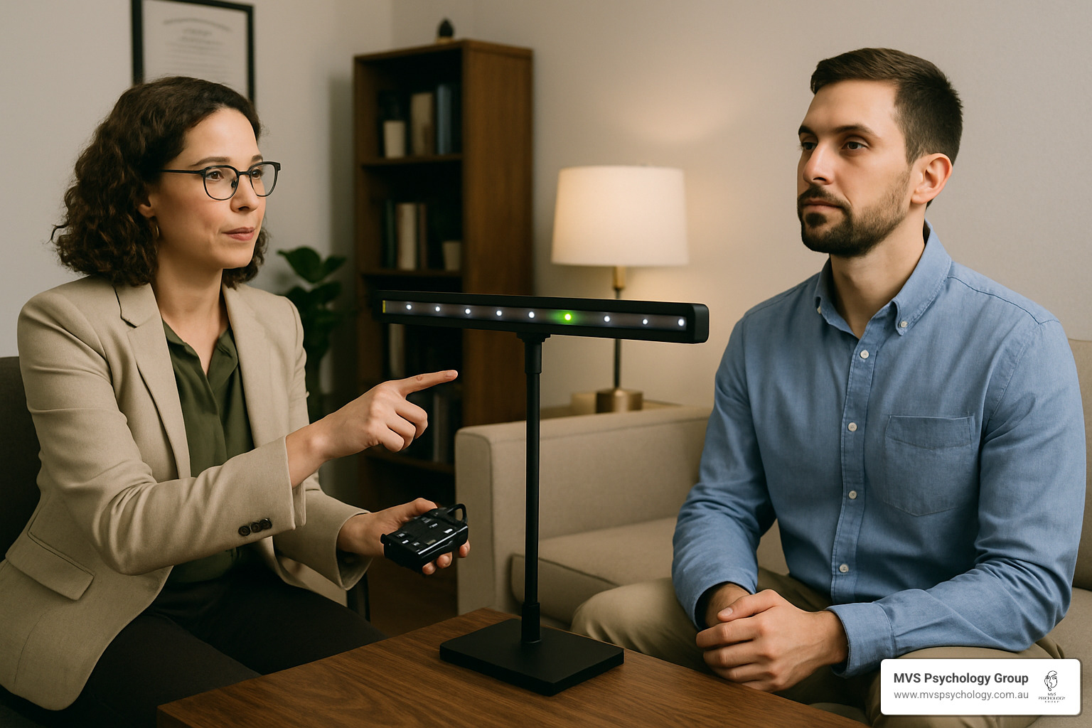 EMDR therapy light bar used in trauma treatment - clinical therapist EMDR therapy light bar used in trauma treatment - clinical therapist